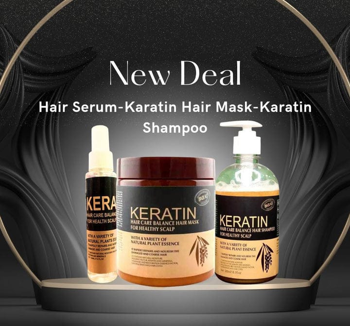 PACK OF 3 ITEAMS KERATIN HAIR SHAMPOO KARATIN HAIR SERUM - MONAFY