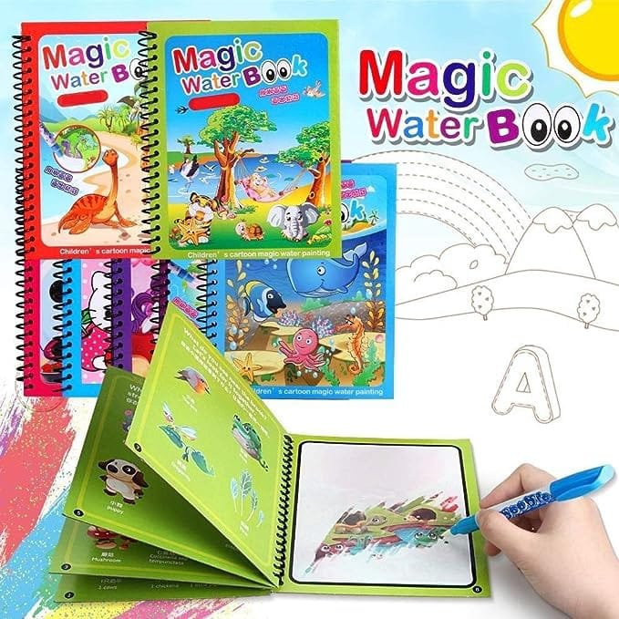 MAGIC WATER COLORING BOOK FOR KIDS RANDOM COLORS & DESING - MONAFY