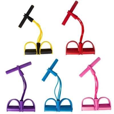 4 TUBE PEDAL PULL ROPE ELASTIC RESISTANCE BAND FOR HOME FITNESS - MONAFY