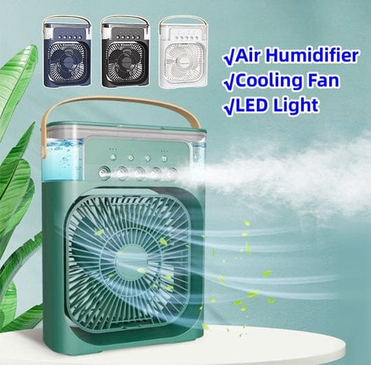 3IN1 USB AIR HUMIDIFIER COOLING FAN WITH LED LIGHT - MONAFY