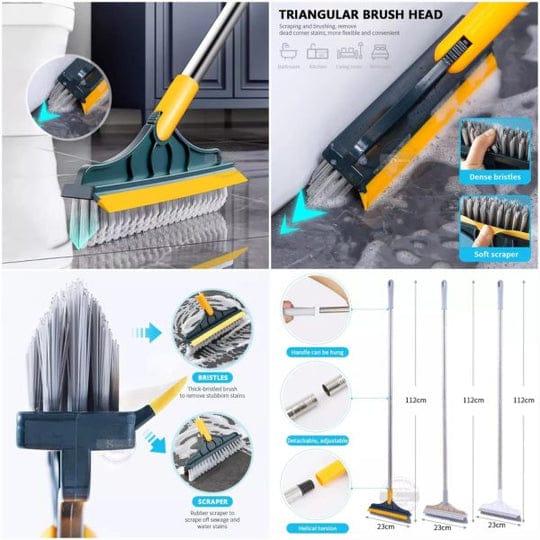 2IN1 FLOOR CLEANING BRUSH BATHROOM TILE WINDOWS FLOOR CLEANING BRUSH WITH 120 ROTATABLE HEAD - MONAFY