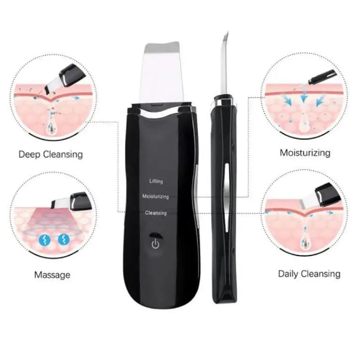 ULTRASONIC SKIN SCRUBBER CLEANSER DEEP FACE CLEANING MACHINE USB CHARGING CARE TOOLS BEAUTY DEVICE PEELING SCRUBS CLEANER - MONAFY