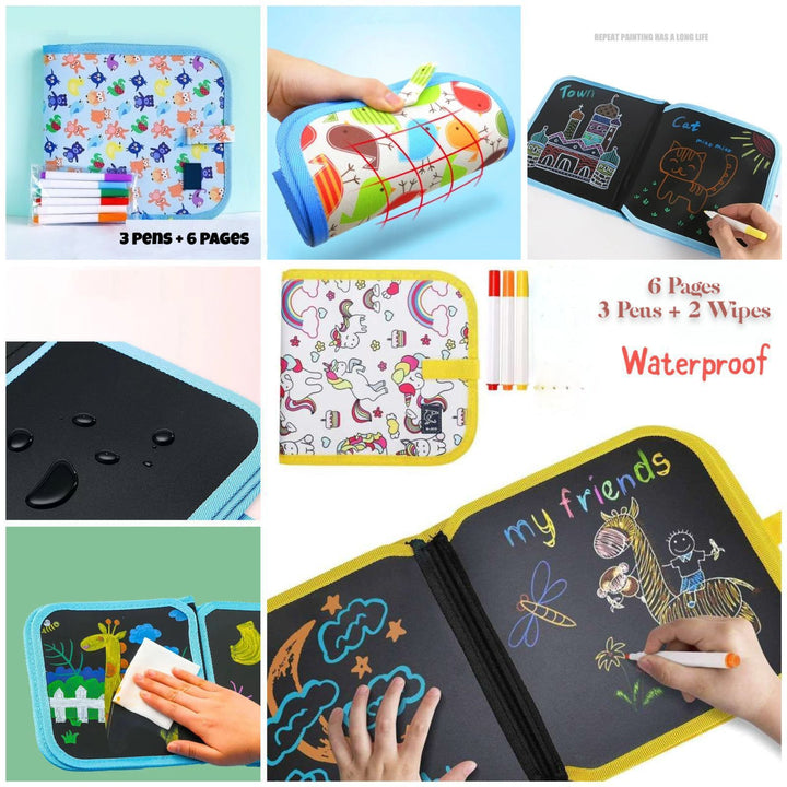 water proof kids  drawing/painting book blank board writting book